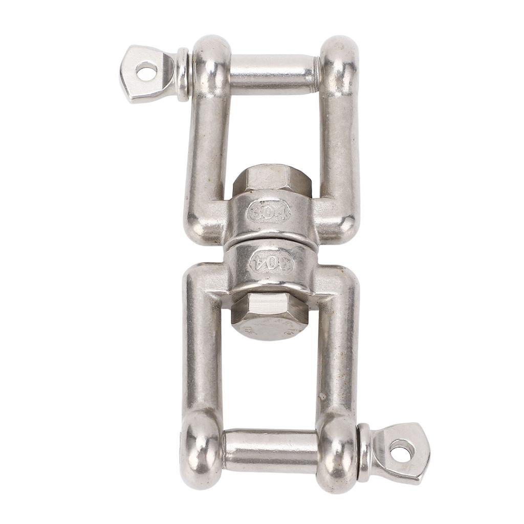 Stainless Steel Double Ended Swivel Shackle 8 Shaped Ring Connector Marine Device for Ships Boat Yacht 10mm, Load