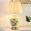 Retro American-Chinese Ceramic Table Lamp with Remote Control for Bedroom or Living Room