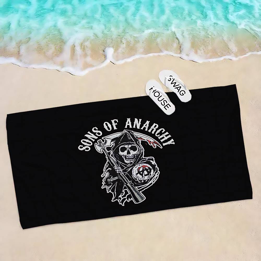 Son Of Anarchy American Bath Towel Microfiber Soft Water Absorbing Breathable For Girl Kids Decorative Cartoon Beach Towel