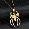 Stainless Steel Spider Necklace: Creative Spider-Man Movie-Inspired Titanium Pendant