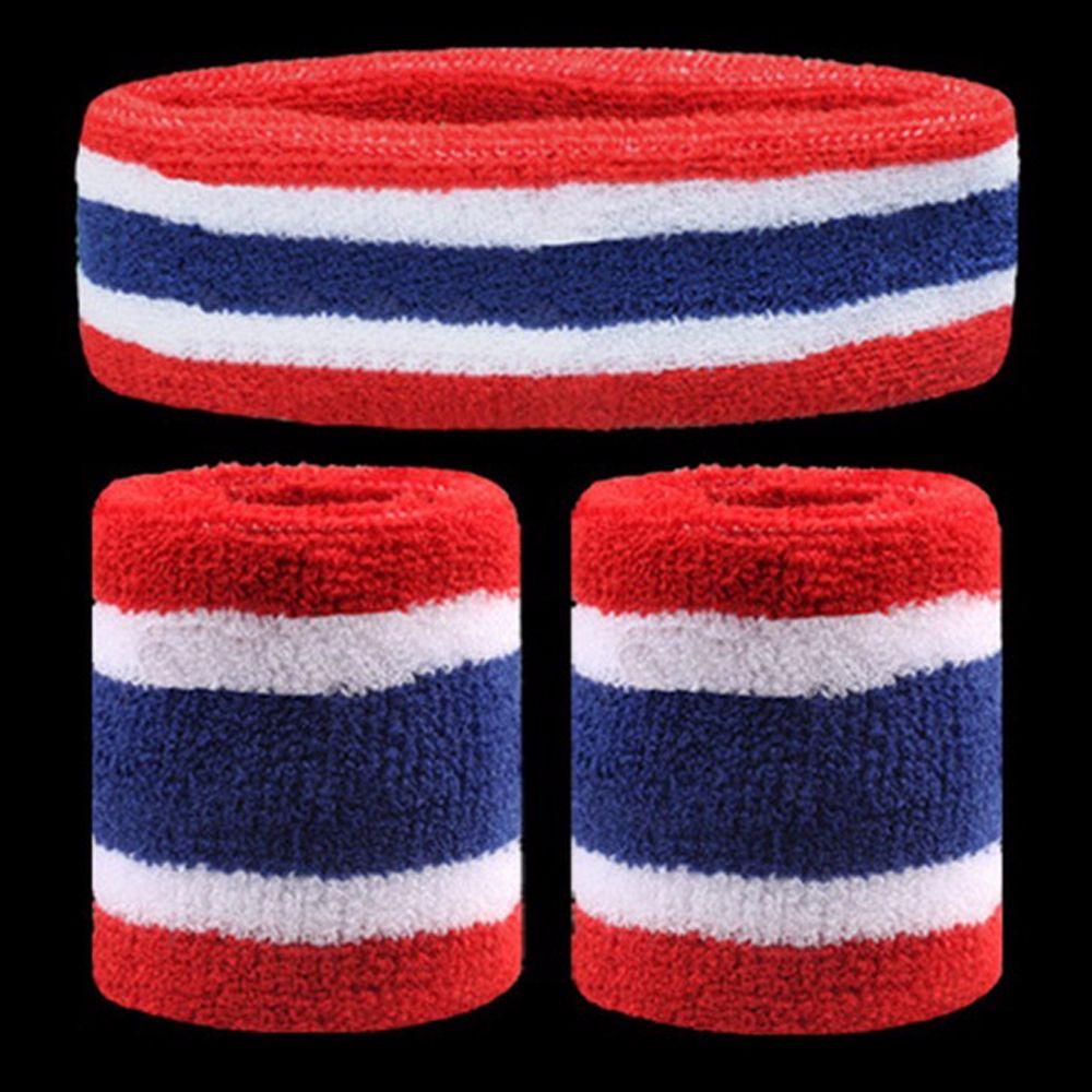 Sport Fitness 1 Set Men/Women Sport Wristbands Towel Sweat Bands Headband +Wristbands Wrist Support