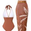 European and American New Swimwear, Thin and Meat-covering Swimsuit, Women's High-end Sense One-piece Beach Suit, Wrap Skirt In Stock