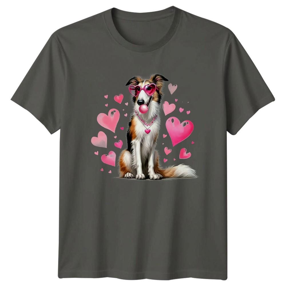 Dog Heart Sunglasses Dogs Animals Unisexs Tee Unisexs Graphic Valentines Day S