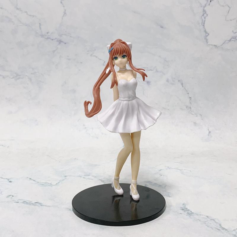 Anime Figure Monika Doki Doki Literature Club Ball Gown Dress Cute Girl Statue Desktop Decoration Collectible For Anime Fans