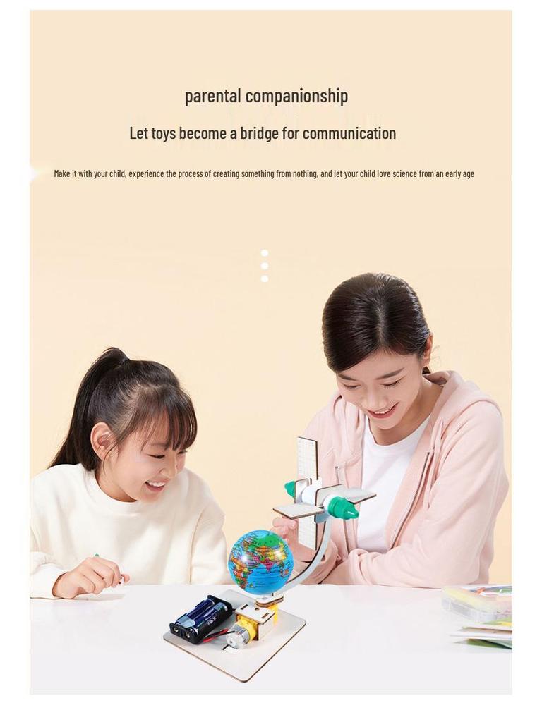 Handmade Geosynchronous Satellite Model: DIY Rotating Orbit for Space Science.