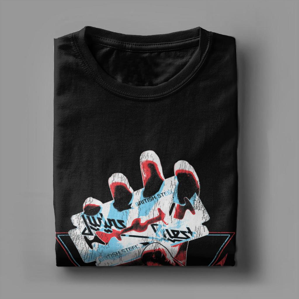 Men Judas Priest British Steel T Shirt Graphic Picture Tank Cotton Tops Novelty Short Sleeve O Neck Tees New Arrival T-Shirts