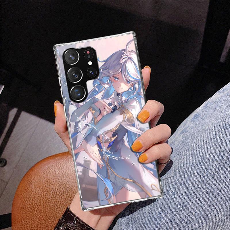Cute Furina Genshin Impact Phnoe Case for Samsung Galaxy S26 S25 Edge S23 S24 Ultra S22 Plus S21 S20 FE Unique Cover Soft Coque