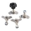 L Track Tie Down Fittings M8x35mm Stainless Steel Double Lug Threaded Stud Nut Kit for Truck Bed Trailer Cargo Control