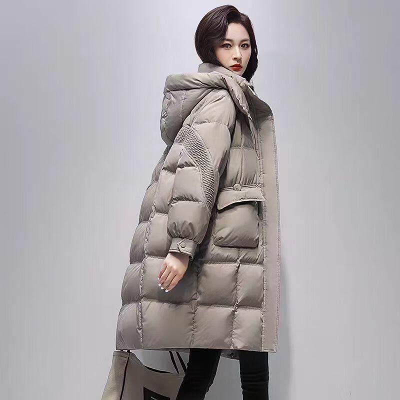 

Женский пуховик средней длины с капюшоном YAYA 2025 S