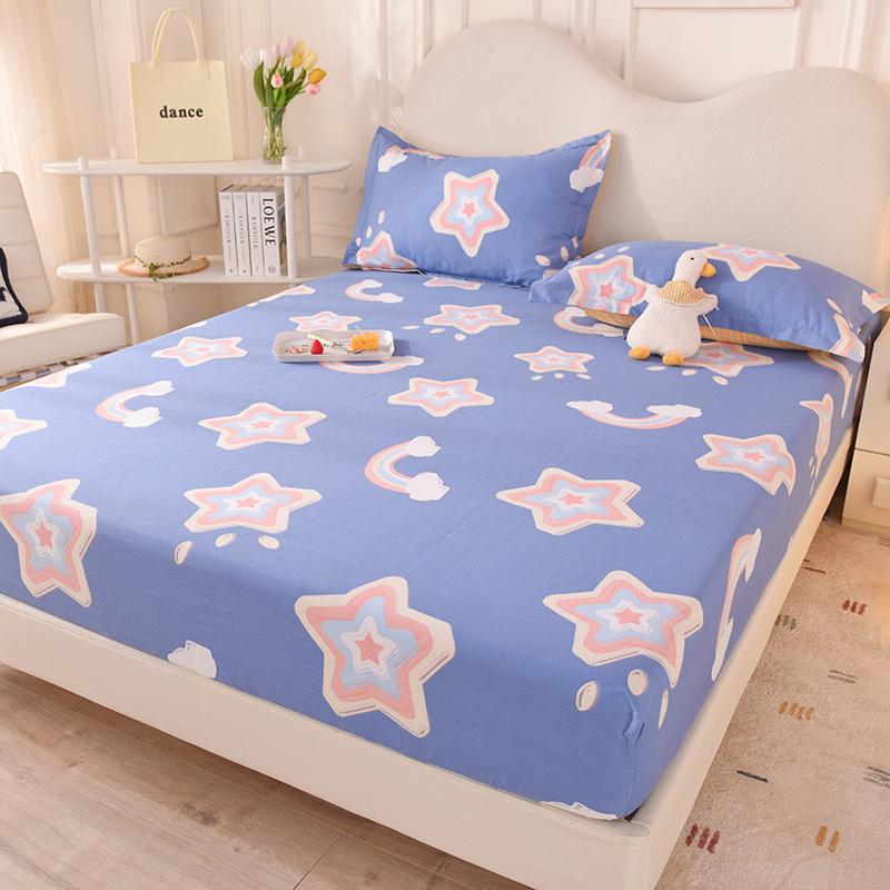 Fitted Sheet Home Bed Cover Summer Spring Winter Mattress Covers With Elastic (Without Pillowcase)