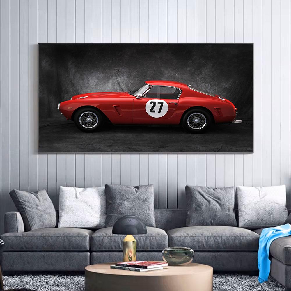 Vintage Car Poster Ferraris Classic Racing F1 Race Car Artwork Wall Art Picture Print Canvas Painting For Home Living Room Decor