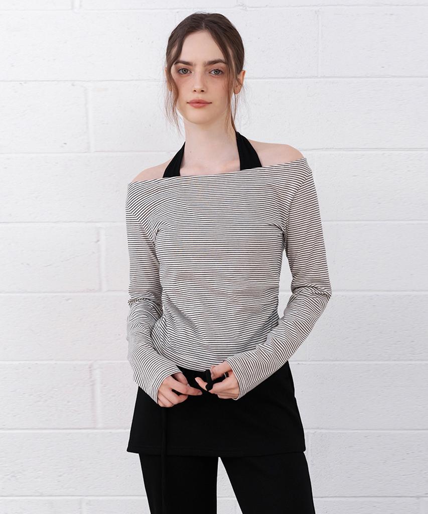 MIXXO Striped Halter Layered T-Shirt_Miwlwg43Ms