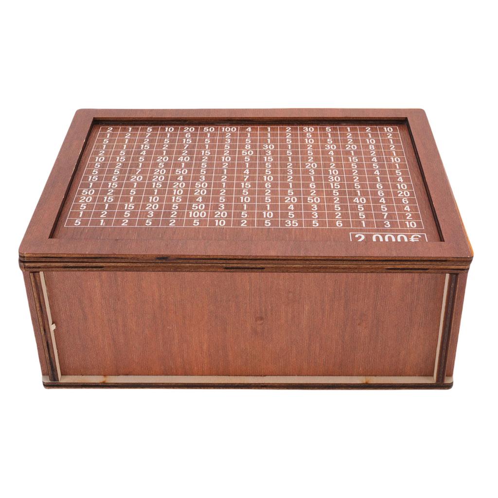 2000 Euro Savings Challenge Box Wooden Cash Saver Money Box Piggy Bank for Kids Adults