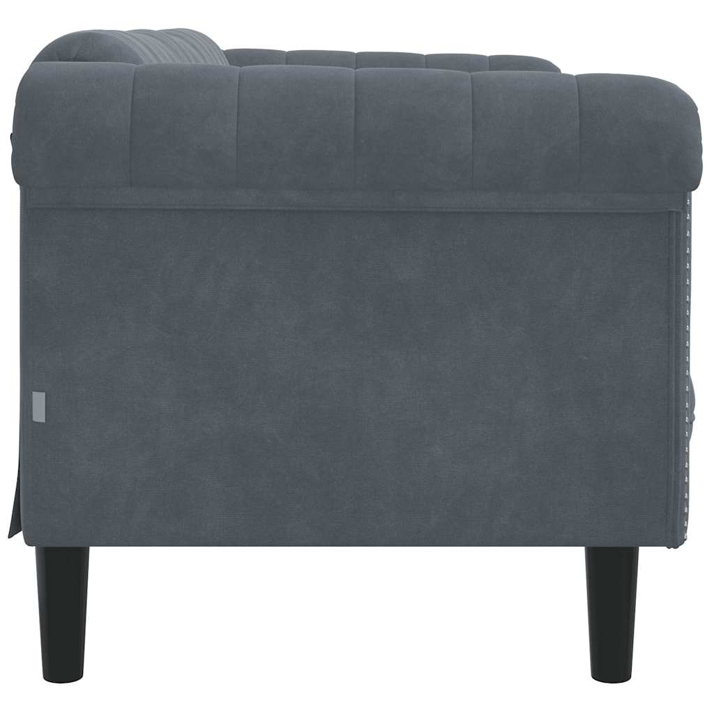 Vidaxl Sofa Dwuosobowa, Ciemnoszara, Aksamit