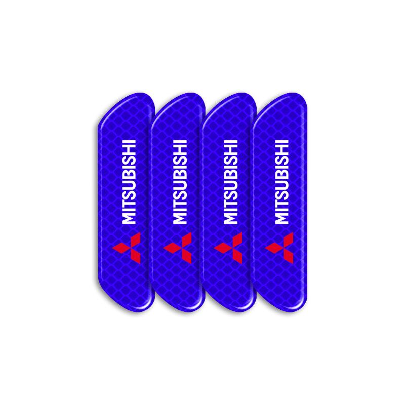 gjdn6 4pcs Car Door Reflective Strips Security Warning Sticker Emblem For Mitsubishi Lancer ASX Outlander Pajero Carisma L200 Galant