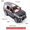 1:32 Scale Lexus LX570 Off-Road Alloy Diecast Car Model,Pull Back Metal Vehicle Toy with Sound and Light 6 Open Doors for Kids Adults Gift Collection