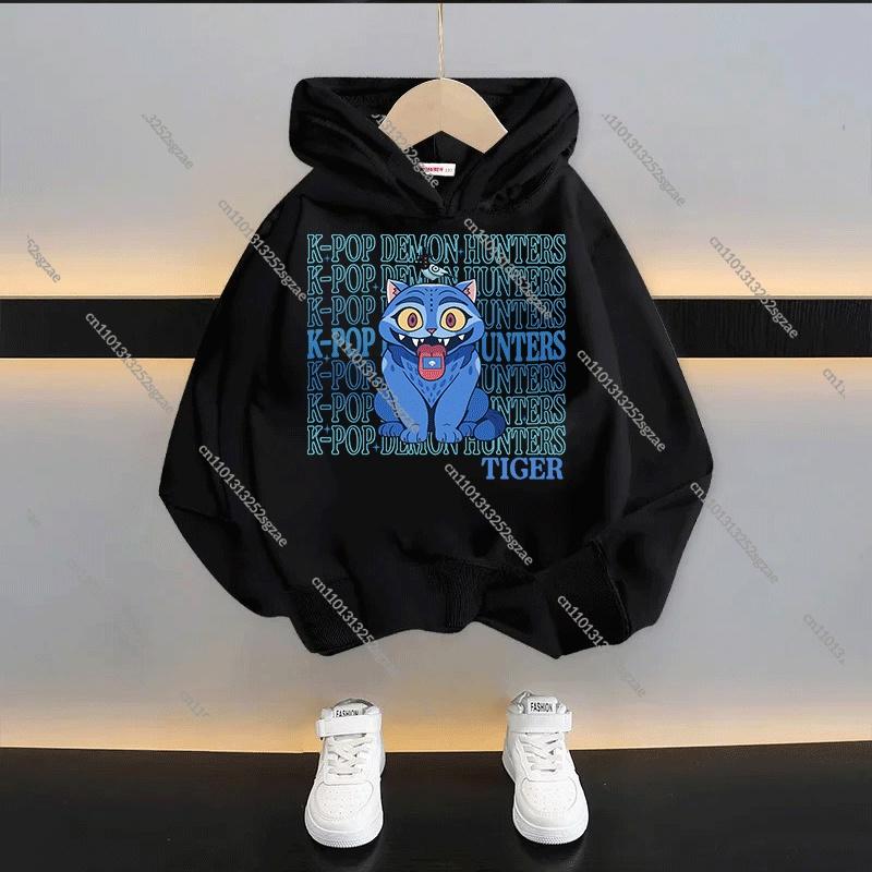 Kids Cartoon KPop Demon Hunters Hoodie 2025: Cool Hooded Pullover Sweatshirt For Boys Girls Casual Fashion Top