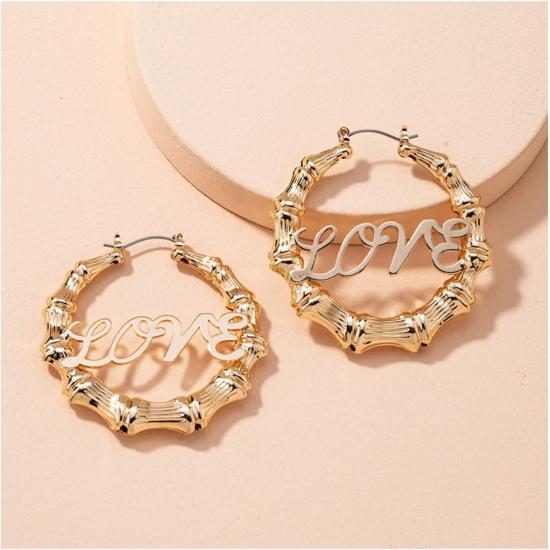 Bamboo Earrings Love Earrings Bamboo Earrings for Women 90s Gold Hoop Earrings Chunky Gold Hoop Earrings Big Hoop Earrings for Women Earrings Cute