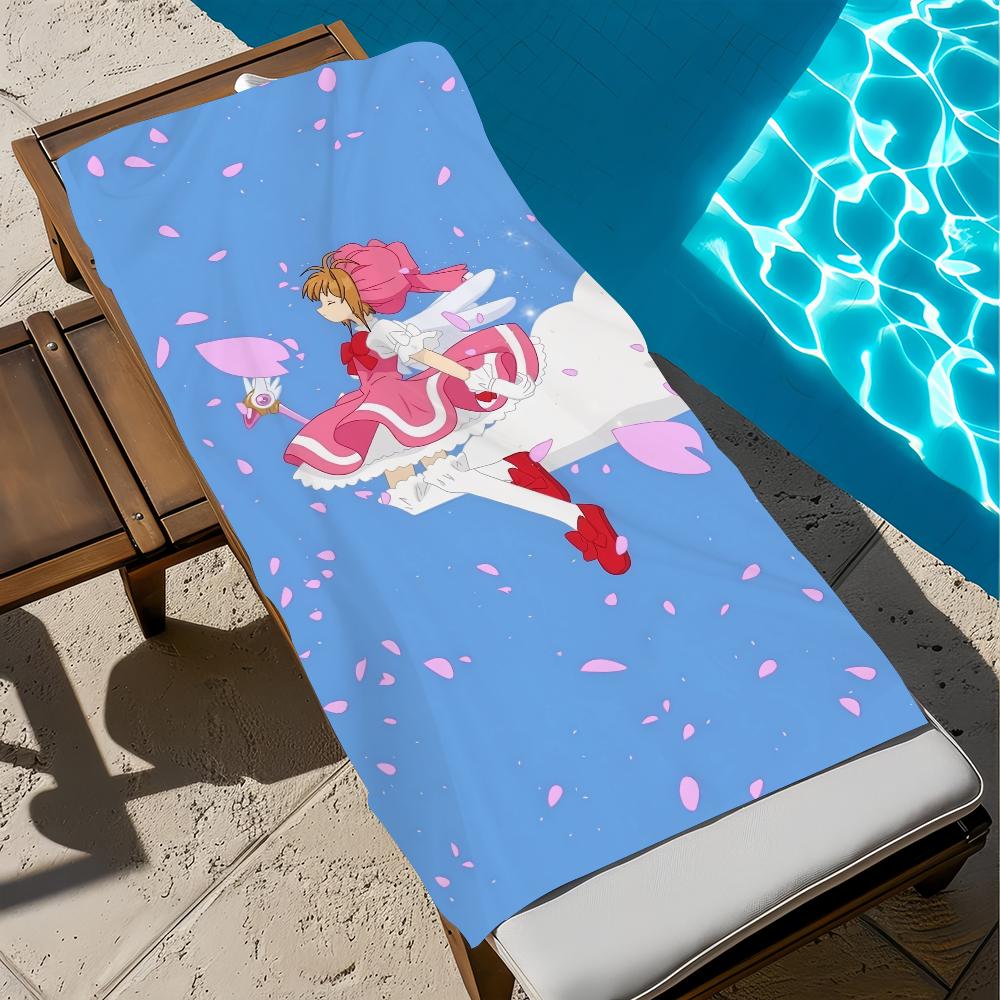 C-Card-cap-tor ANIME Sakura Towel Beach Quick Dry Soft Pool Towels Gift for Travel Gym Shower Camping sports