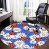 1PC Ladybug Daisy Office Round Area Rug,  Mat Suitable ForOffice, Under Office Chairs Bedroom Living Room Home Decor, Room Deco