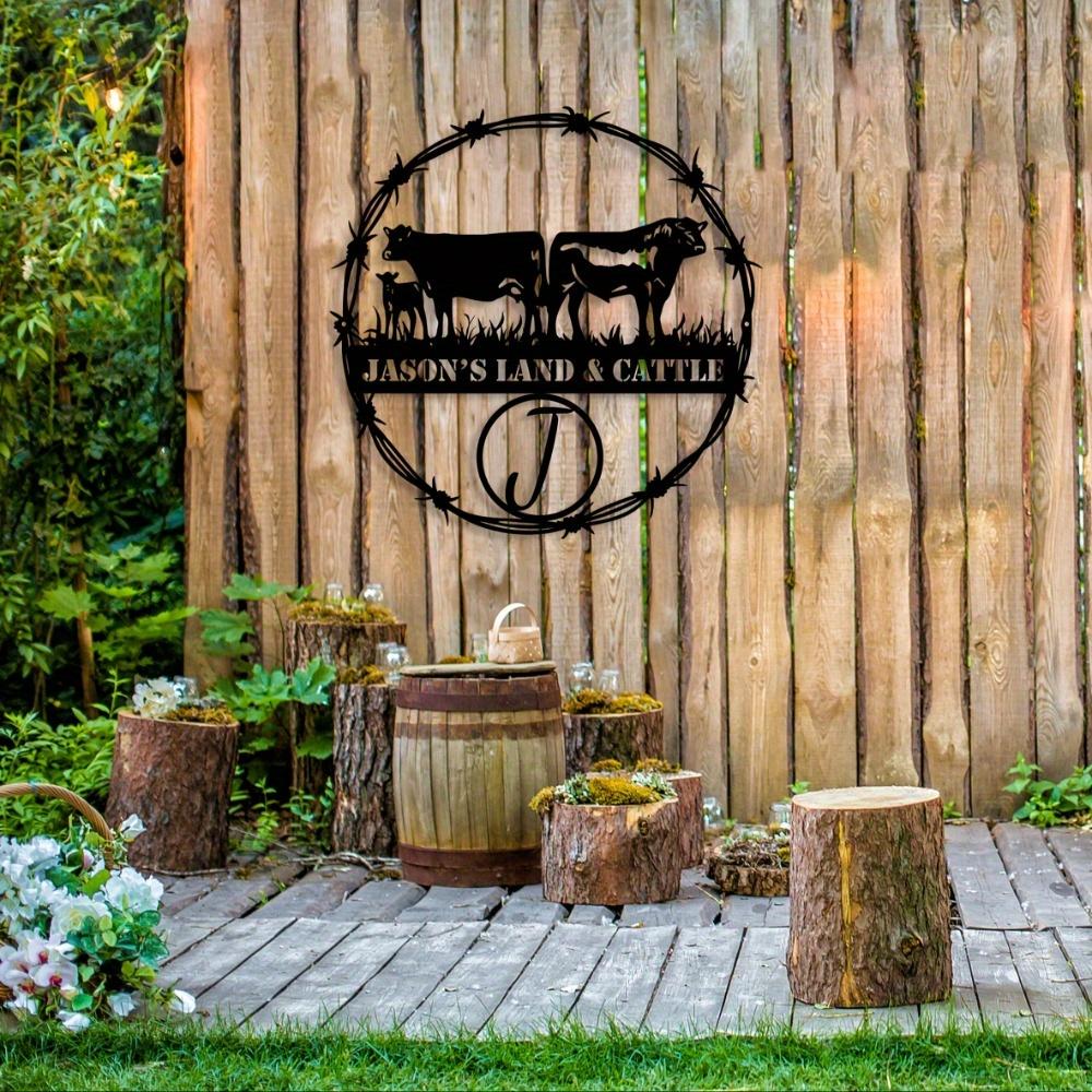 Metal Wall Art Livestock Silhouette Matte Finish Reusable Door Yard Decor