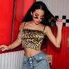 European and American Erotic Underwear Sexy Neck Leopard Print Suspender Shirt