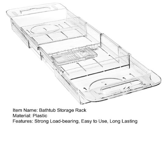 Expandable Bathtub Tray Caddy Strong Load-bearing Non-Slip Foldable Design Transparent Bath Accessories Bath Table Tub Tray