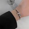 Metal Bowknot Open Cuff Bangles for Women Girl Jewelry Simple Exaggerated Geometric Pulseras Christmas Gift