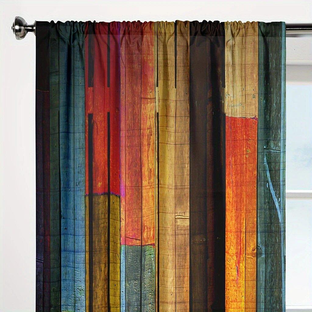 2Pcs- Bohemian Printed Curtains   Pole Bag Curtains 42*84   Bedroom And Living Room   Home Decoration   Room Decoration