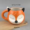 cute pet white cloud soil mug, ceramic cup cute fox cup cartoon milk cup animal water cup