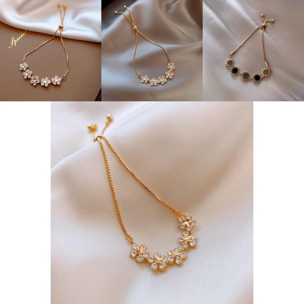 Flower Jewelry Hand Chain With Cubic Zirconia For Women Gift Occasion