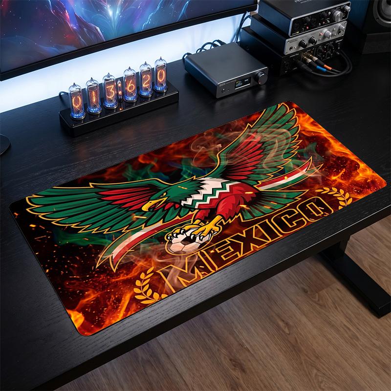 Mexico footbal Crest Mouse Pad, Extended Non Slip Rubber Desk Mat for Gaming Office Laptop Fan Gift