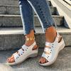 Fashion Summer New Slope Heel Sandals Women Fashion Round Head Hollow-out Anti-slip Wear-resistant High Heels