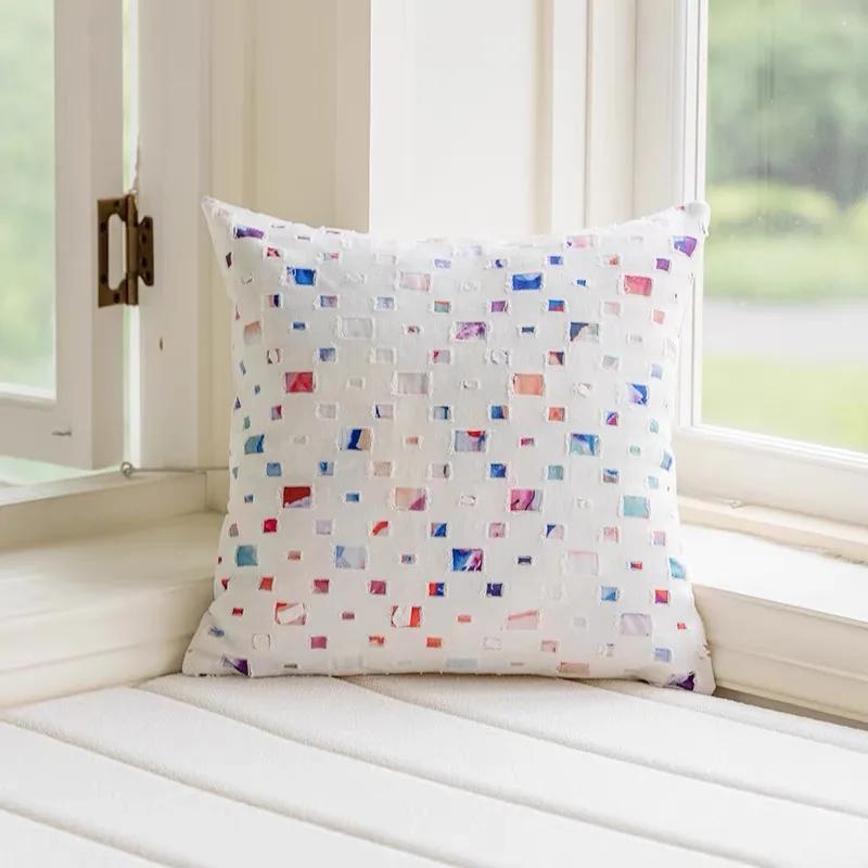 

Чехол для подушки Цветной тканый жаккард Декоративная диванная подушка Чехол для подушки Домашняя прикроватная наволочка Американские цвета 45X45cm