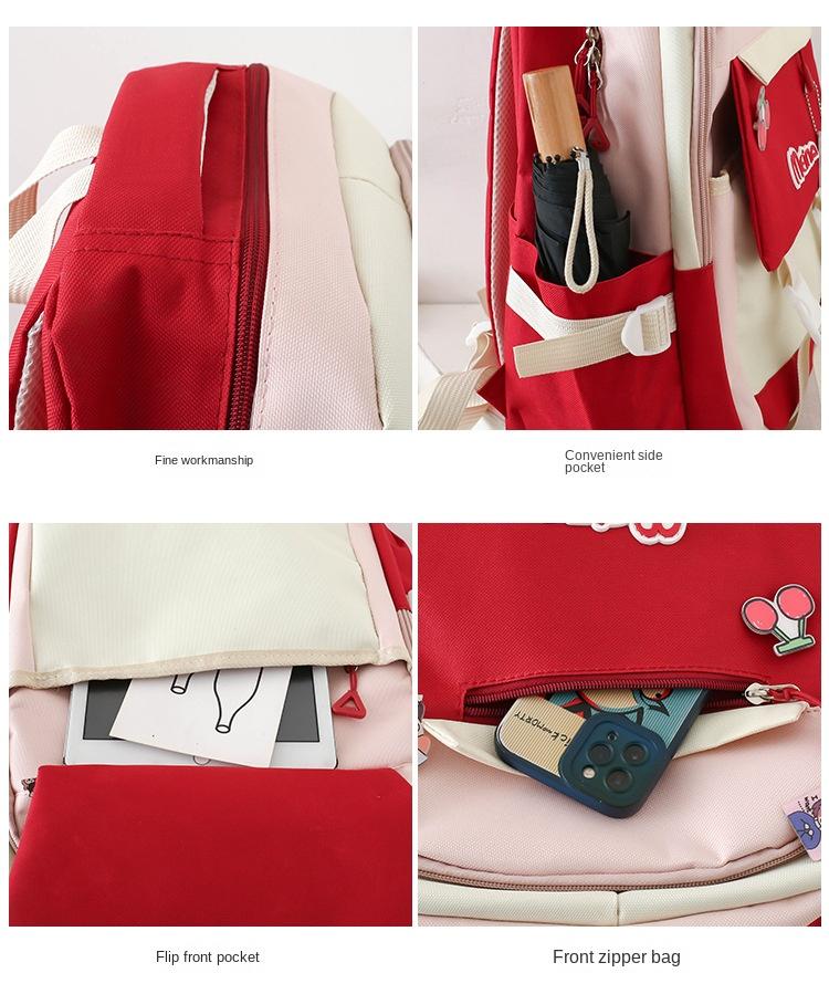 Schoolbag Female Junior High School Student Backpack Student Large Capacity Schoolbag