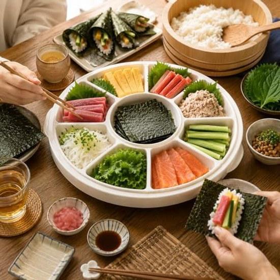 Pearl Metal Tray Plate Container Rotating Appetizer Chirashi Sushi Hand-Rolled Plating Made Japan Kitchen Mate HC-27