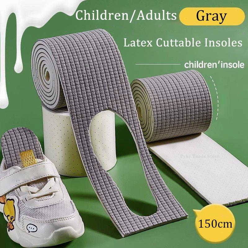 

150cm Cuttable Latex Insoles Adult Kids Soft Comfortable Sport Shock Absorption Shoe Inserts Pad DIY Universal Feet Sole Insoles length 150 cm серый