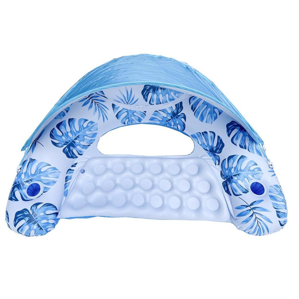 Ins Style Sequin Flower Inflatable Pool Float: U-Shaped Lounge Chair with Net