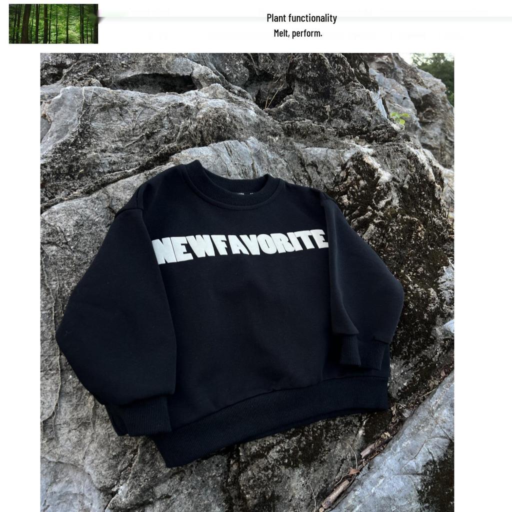 2025 Kids' Autumn Trendy Letter Print Cotton Pullover Sweatshirt