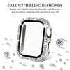 Glass+Diamond Cover For Apple Watch Case 46mm 40mm 44mm 41mm 42mm 45mm Bling Bumper Protector iWatch Series 11 10 9 SE 7 8 Case