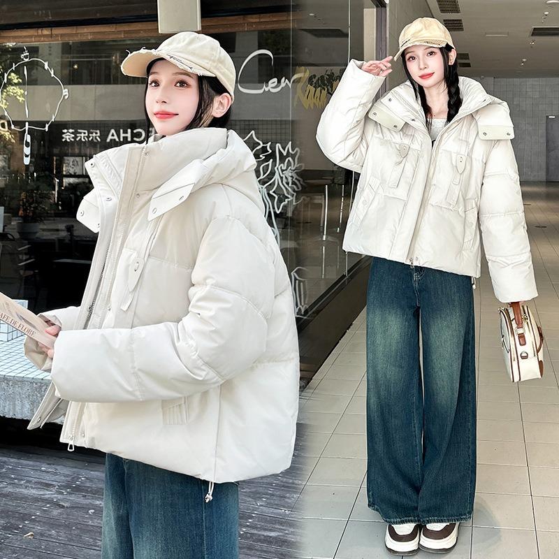 Small Padded Jacket Winter New Fashion Padded Jacket Padded Jacket Loose Short Thickened Fashion Hooded Outside