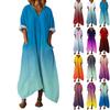 Damenkleid Lässig Fließende Kleider V-Ausschnitt Urlaub Boho Strand Sommerkleid