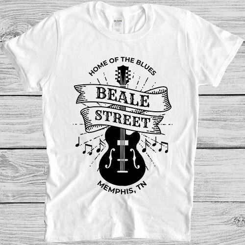 Beale Street Memphis Tennessee Home of the Blues Funny Gift Tee T Shirt M1228 XXXL