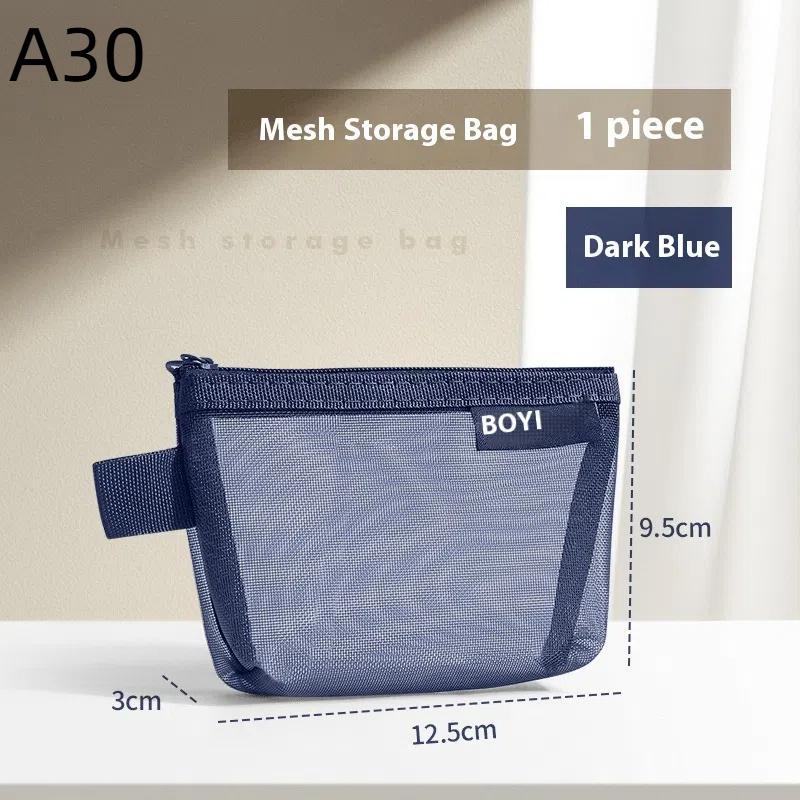 1Pc Portable Mini Zipper Mesh Storage Bag Coin Purse Small Square Mesh Coin Purse Travel Storage Carry Pouch With Zippered
