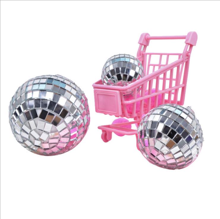 Mirror Ball Lace Glass Ornaments for Birthday Cake Decoration and Pastry Arrangements