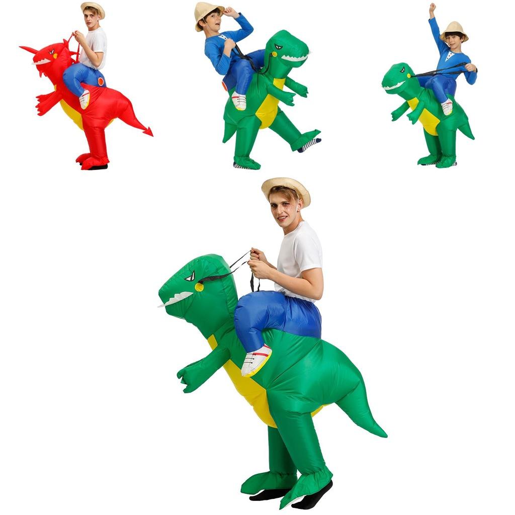 Levendig Opblaasbaar Dinosauruskostuum Voor Volwassenen En Kinderen Perfect Voor Halloweenfeesten