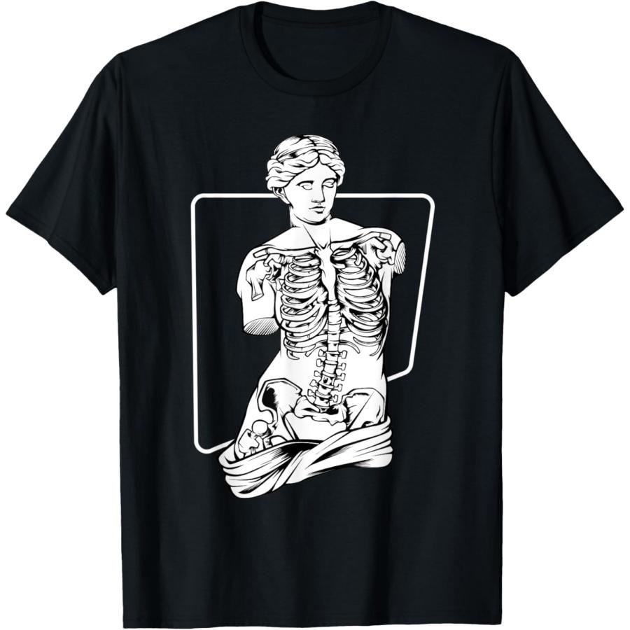 Футболка  Скелет Венеры  - Эстетичная футболка в стиле Vaporwave Soft Grunge S