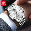 OLEVS Men's Watches Top Brand Fashion Original Quartz Watch for Man Waterproof Luminous Moon Phase Date Chronograph Wristwatch