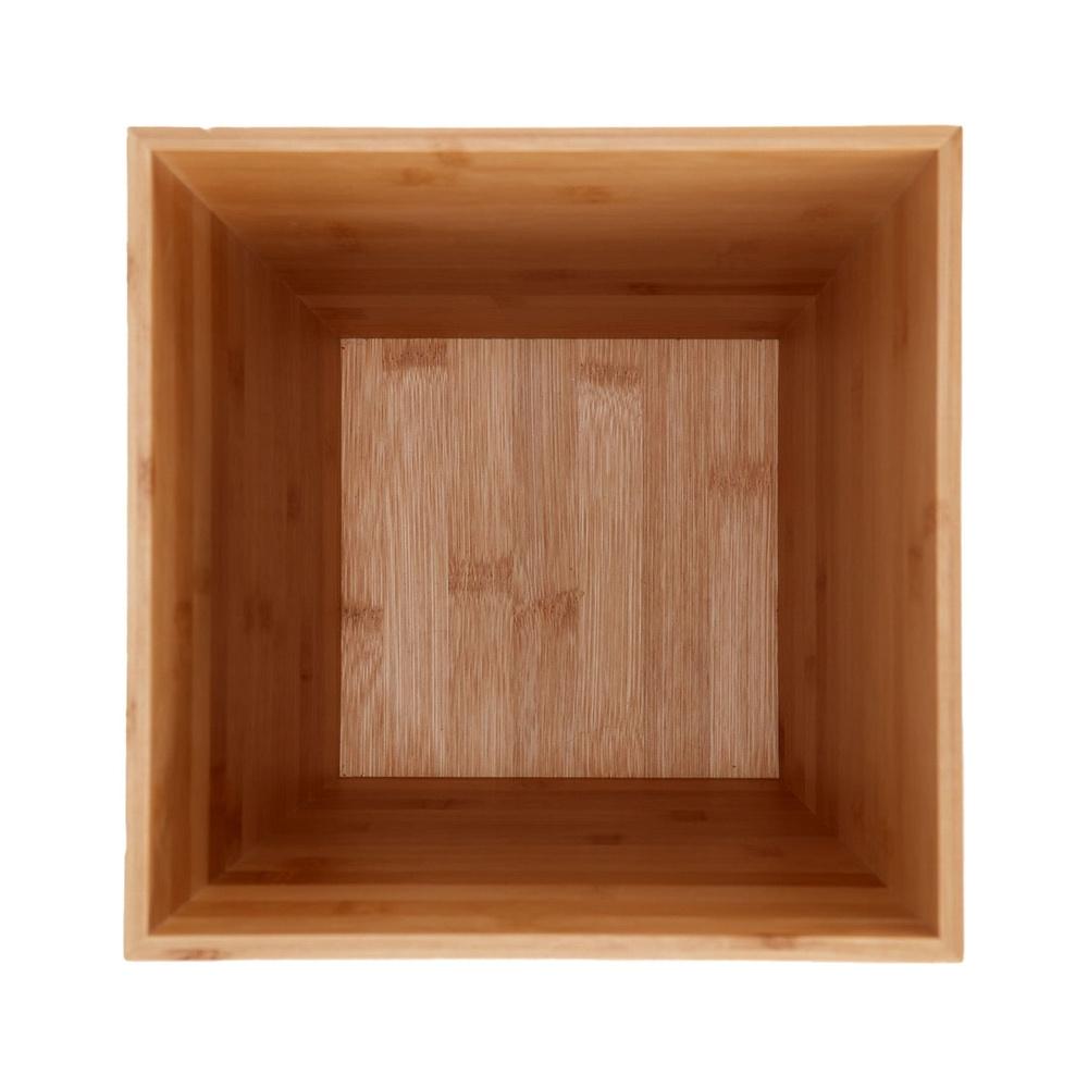 Bambus Badezimmer Abfalleimer Umweltfreundlicher Kompakter Mülleimer Offenes Oberteil Design Moderner Abfalleimer Innenbereich Holz Organizer