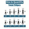 KM Black Cross Countersunk Head Screw Set Computer Notebook Screw 250Pcs Boxed Countersunk Head Screw M2M3